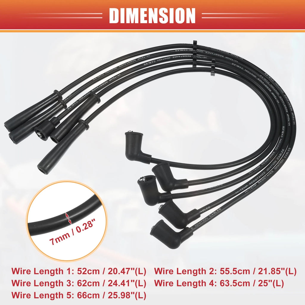 5pc Spark Plug Wire Ignition Coil Cable Replacement for Toyota 4Runner (2003–2009)