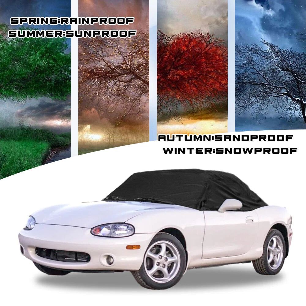 Custom Half Cover for Mazda MX5 MX-5 Mk1 Mk2 (1989–2005) 600D Black Roof