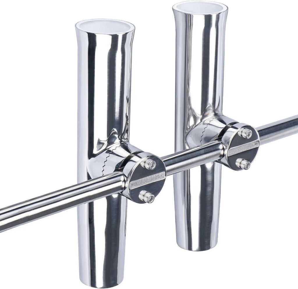 2Pcs Fishing Rod Holder for Clamp on 7/8" to 1" (316 Stainless Steel)