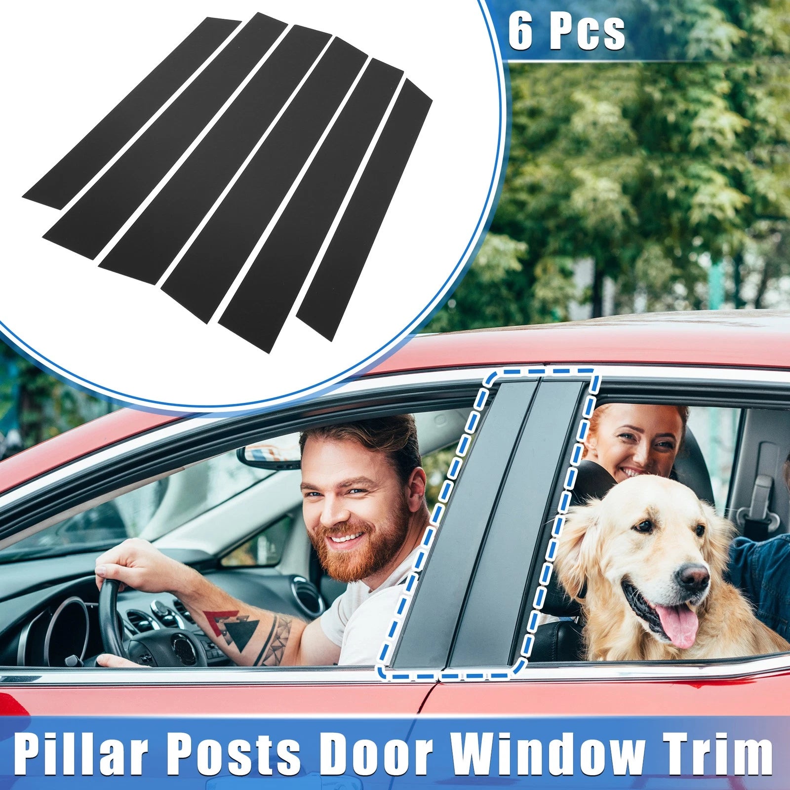 6 Pcs Pillar Posts Door Window Trim Cover Set for Honda CR-V (2007–2011)