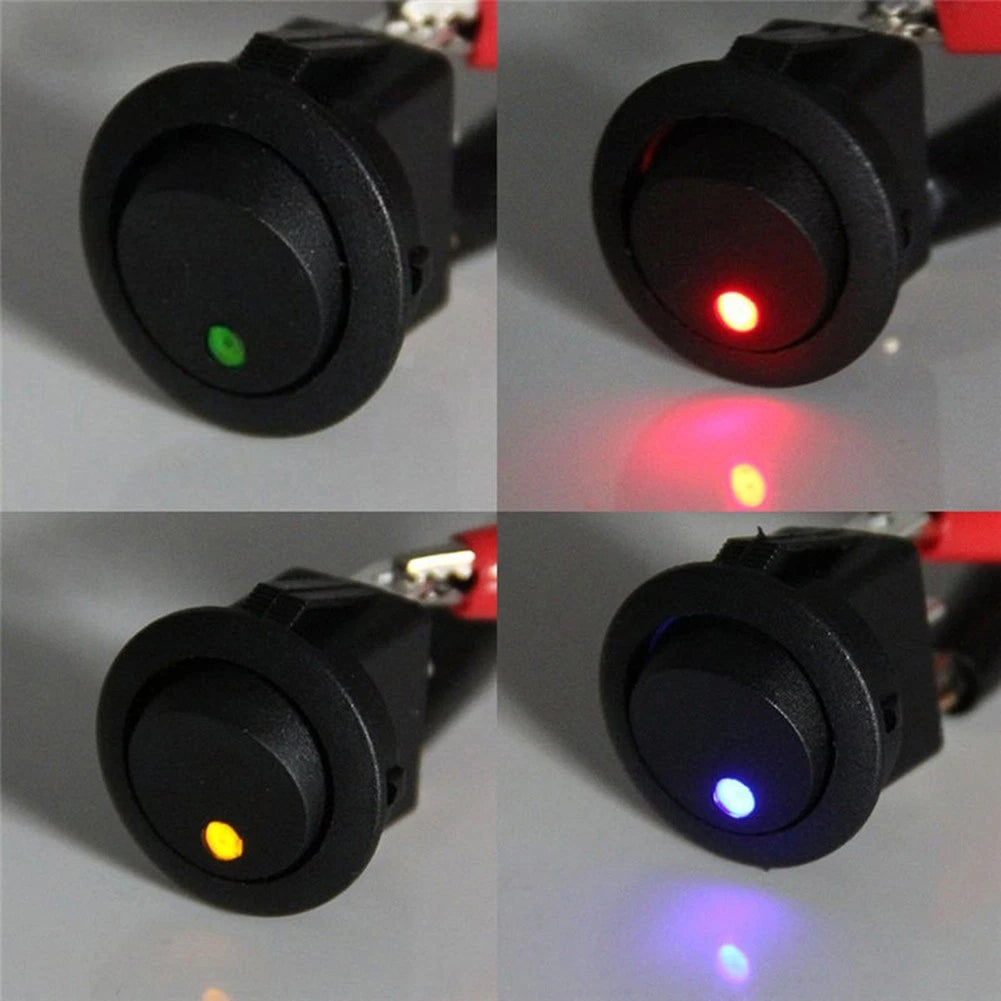4Pcs 12V Waterproof LED Rocker Switch for Toggle