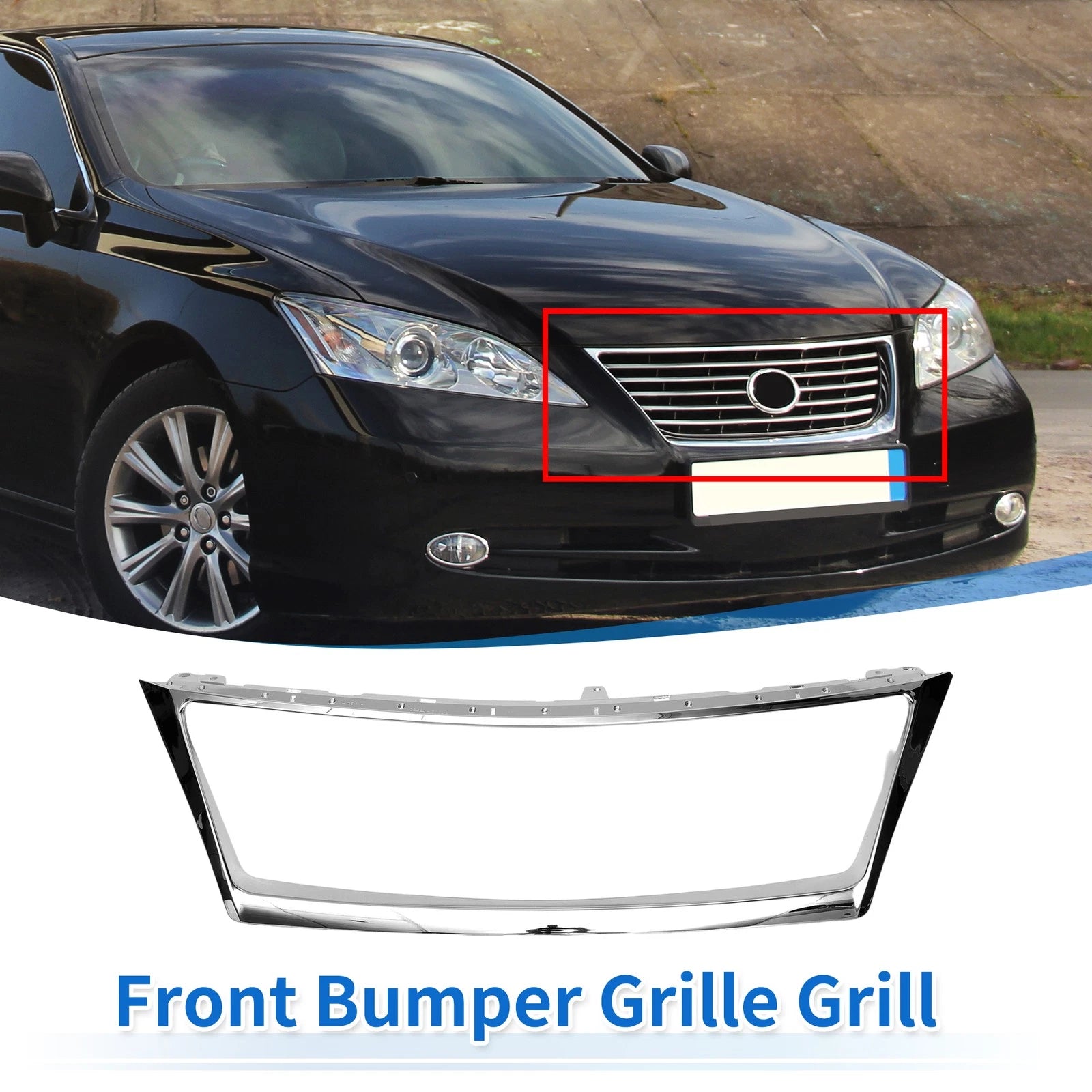 Front Hood Bumper Grille Trim for Lexus ES 350 (2019–2023)