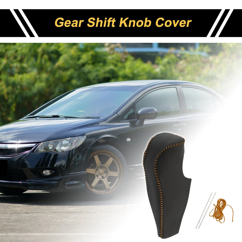 Gear Shift Knob Cover Replacement for Honda Civic (2006–2011) Faux Leather