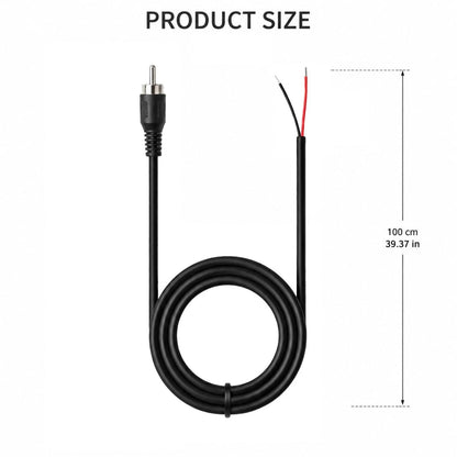 1m RCA Male Plug to Bare Wire Pigtail Audio Cable for HDTV