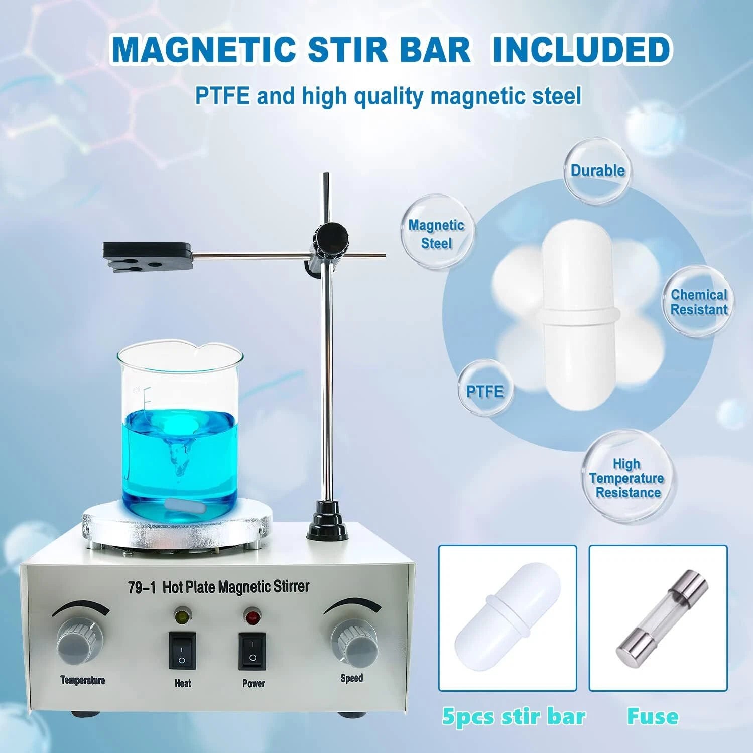 Magnetic Stirrer Hot Plate Mixer for Lab Use (1000ML, 2400RPM)