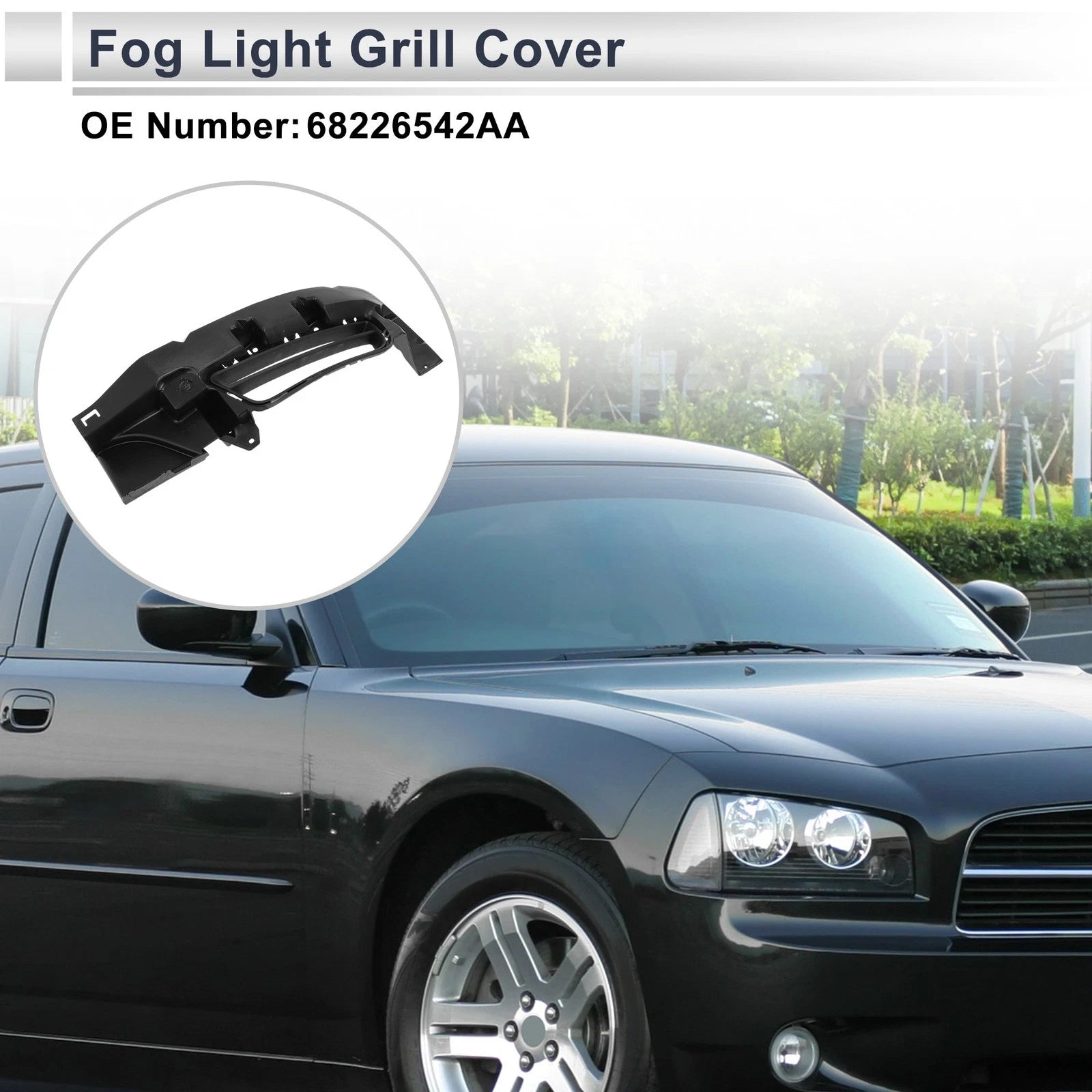 Front Right Fog Light Grill Replacement for Dodge Charger (2015–2016)