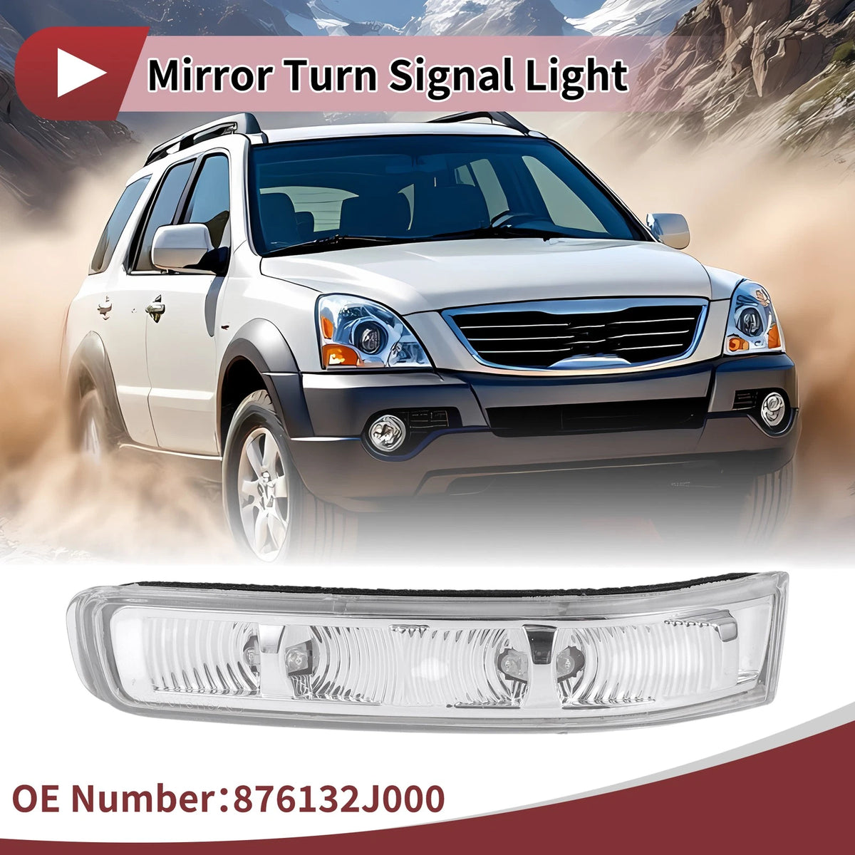Front Left LED Mirror Turn Signal Light for Kia Borrego (2008–2015) No. 876132J000