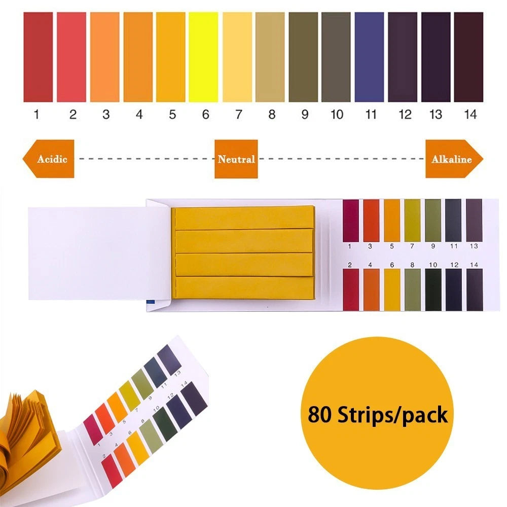 80x pH Indicator Test Strips 1-14 for Laboratory Use