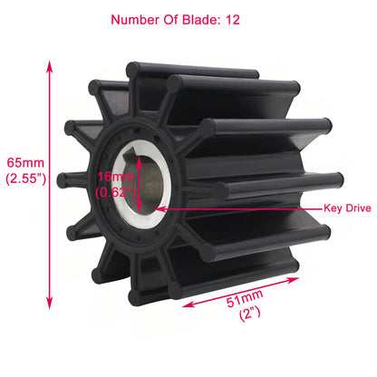 Water Pump Impeller for Jabsco (18327-0001, CEF 500167, JMP 7532-01)
