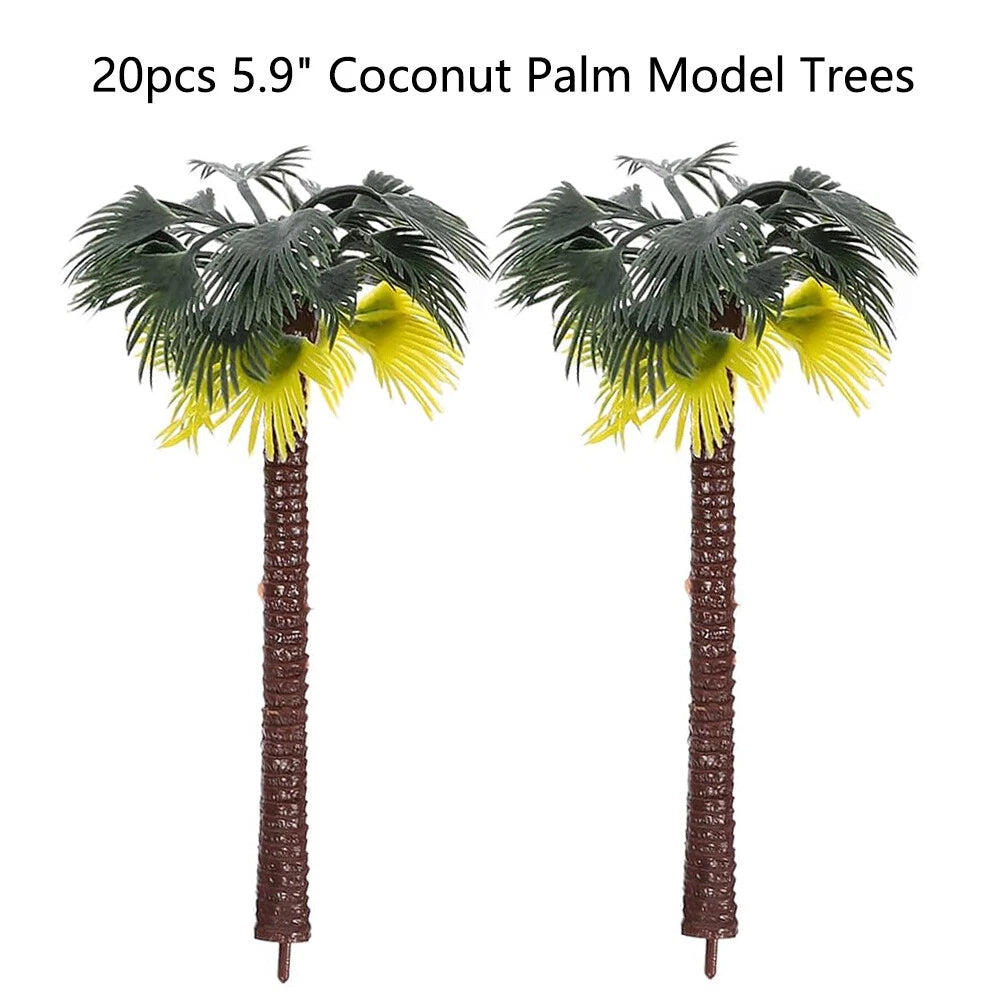 20pc 15cm Palm Trees for Dioramas and Scenery