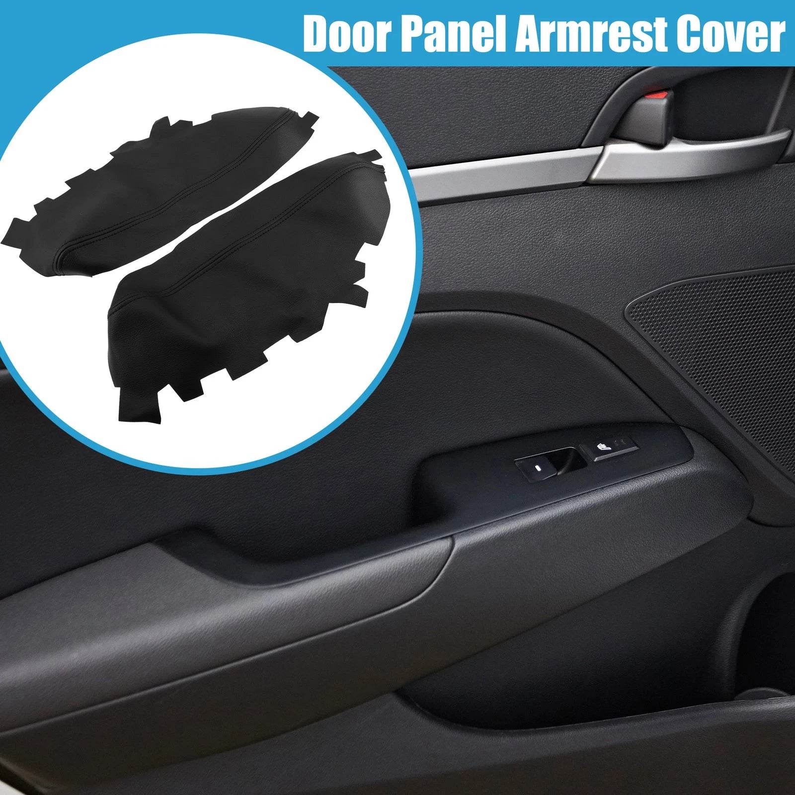 Front Door Panel Armrest Cover Replacement for Toyota Avalon (2013–2018) Black 1 Pair