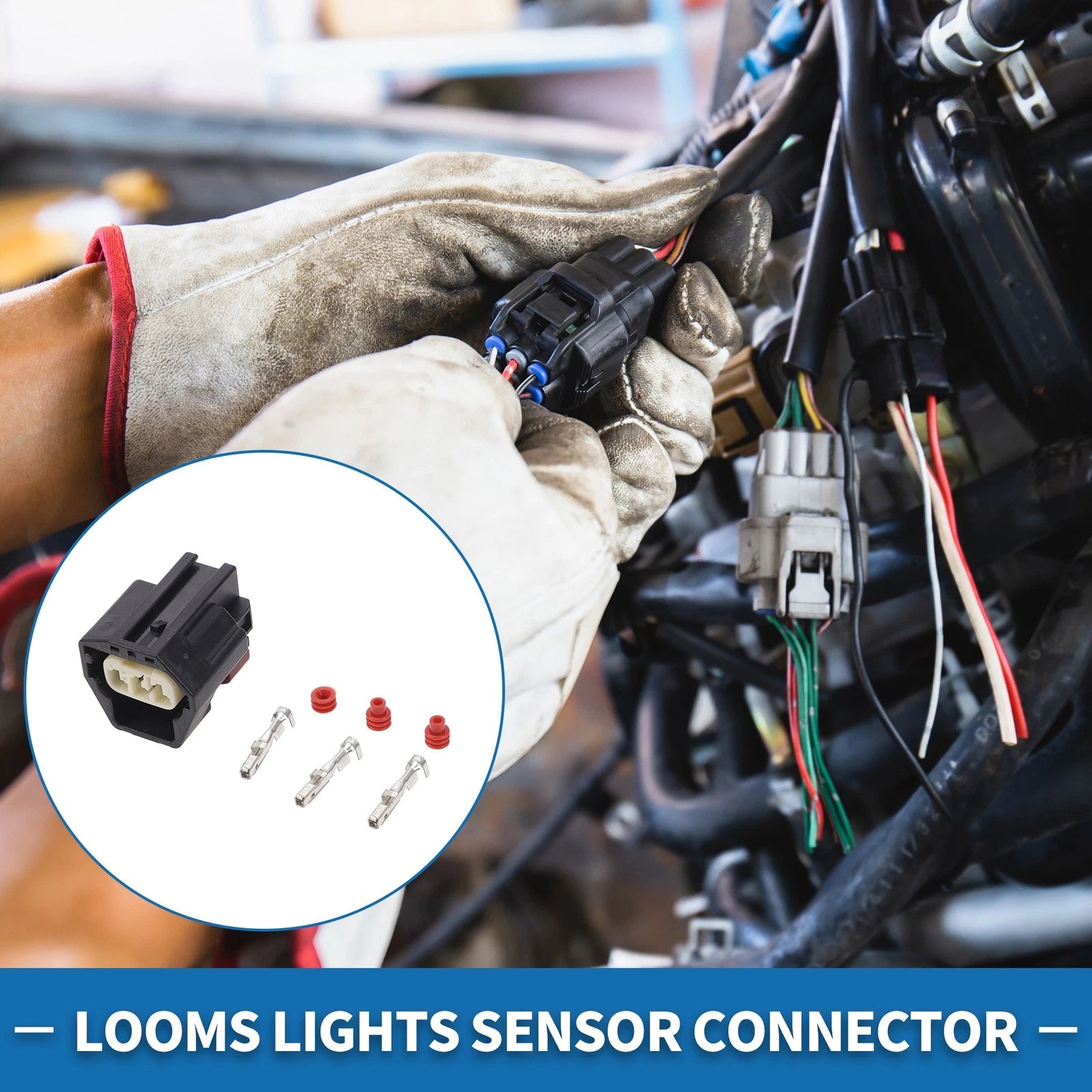 3 Pin Looms Light Sensor Connector Replacement for Ford Volvo (1 Set)