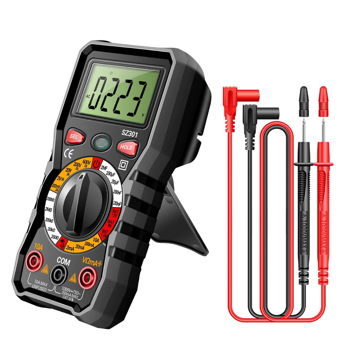 Digital Multimeter for Automotive Voltage Current Resistance Capacitance