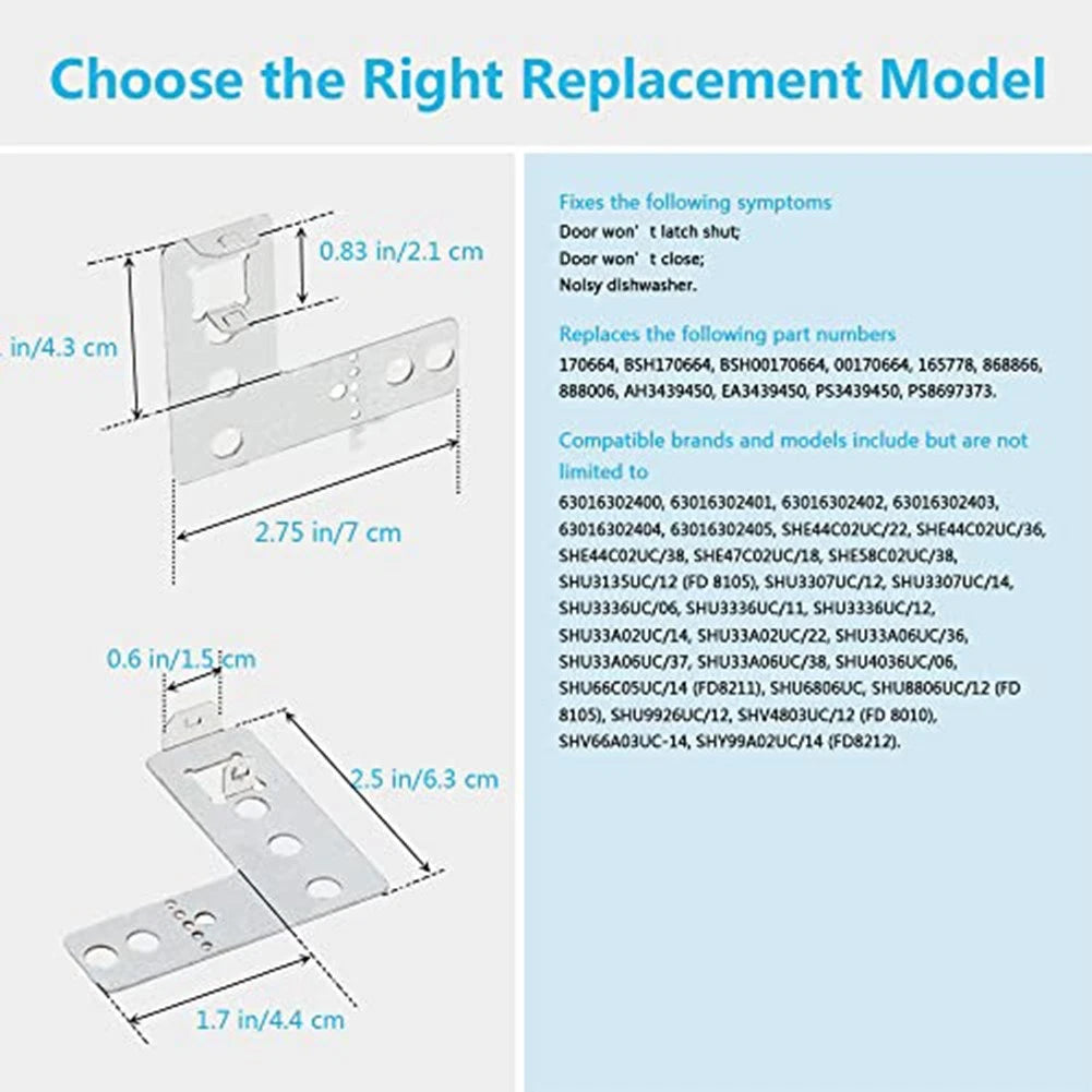 2pcs Dishwasher Bracket 170664 for Bosch Kenmore