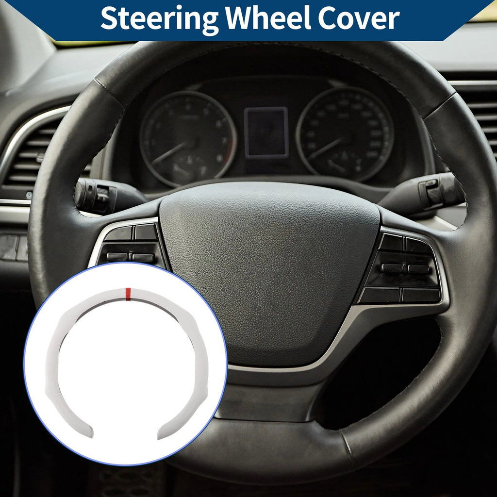 Steering Wheel Cover for Car (14.96", White Red)