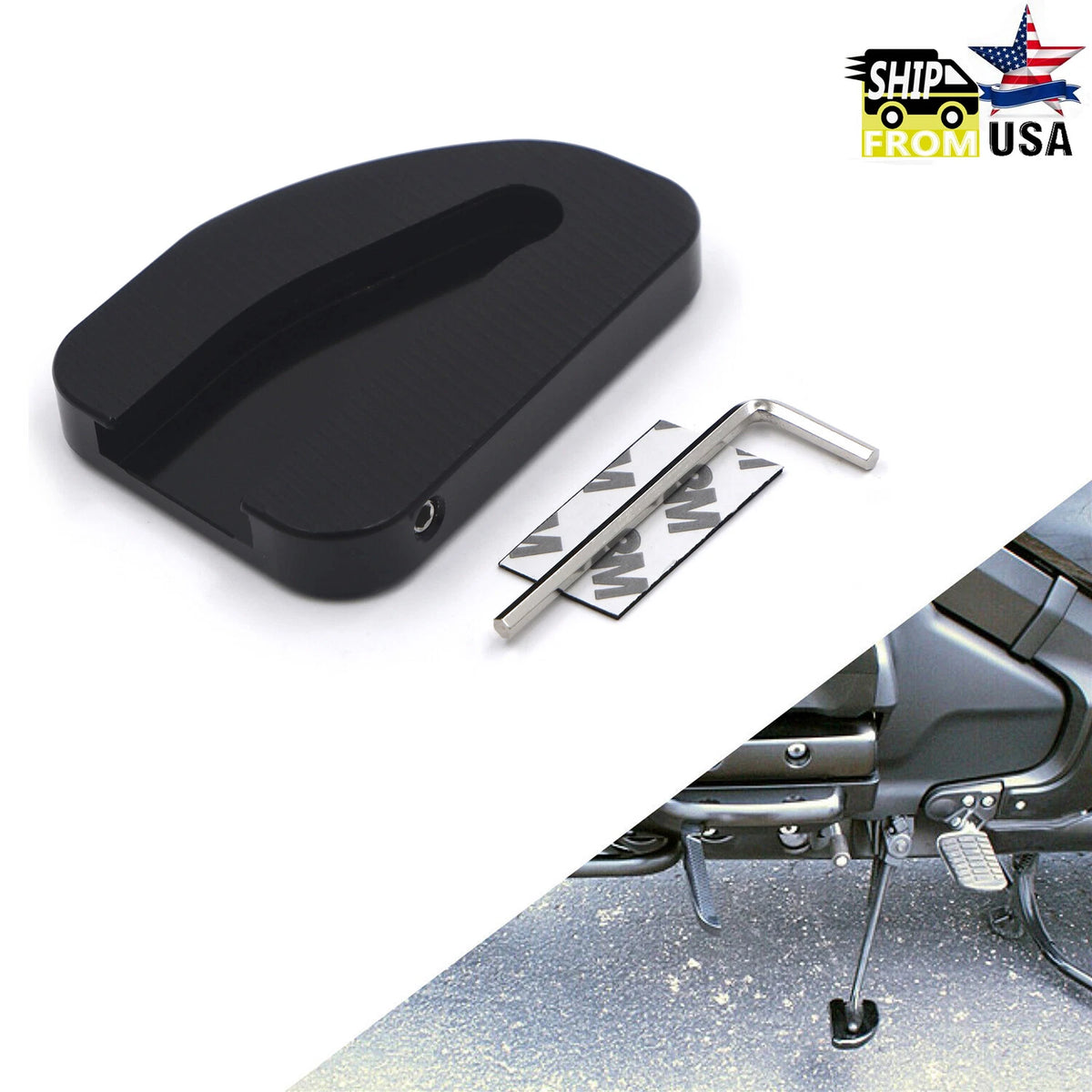 Side Stand Enlarge Plate Kickstand Pad for Honda GoldWing GL1800 (2010–2017)