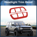 1 Pair Headlight Trim Bezel for Ford Bronco Red