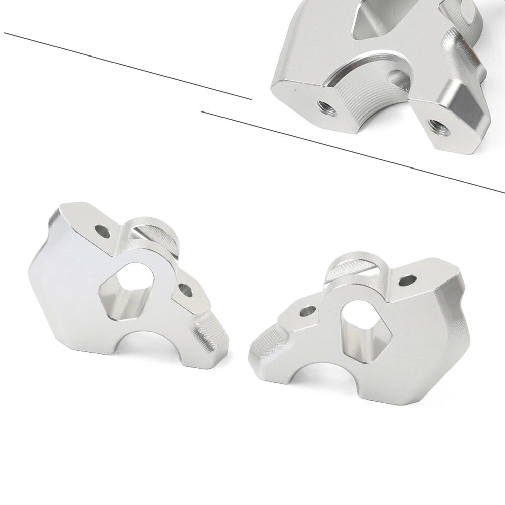 2X Silver Handlebar Riser Clamp Mount CNC for BMW R1300GS (2024-2025)