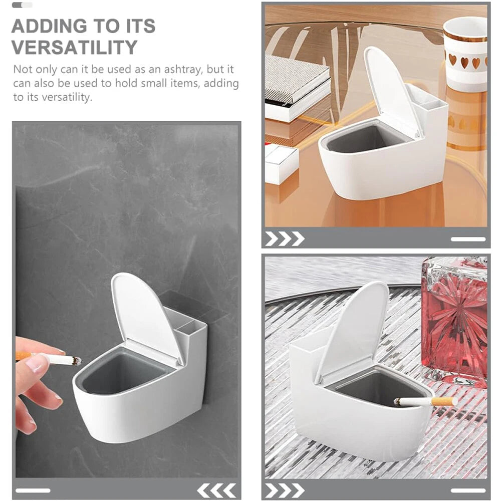 Toilet Ashtray with Covers for Home and Office, Mini White