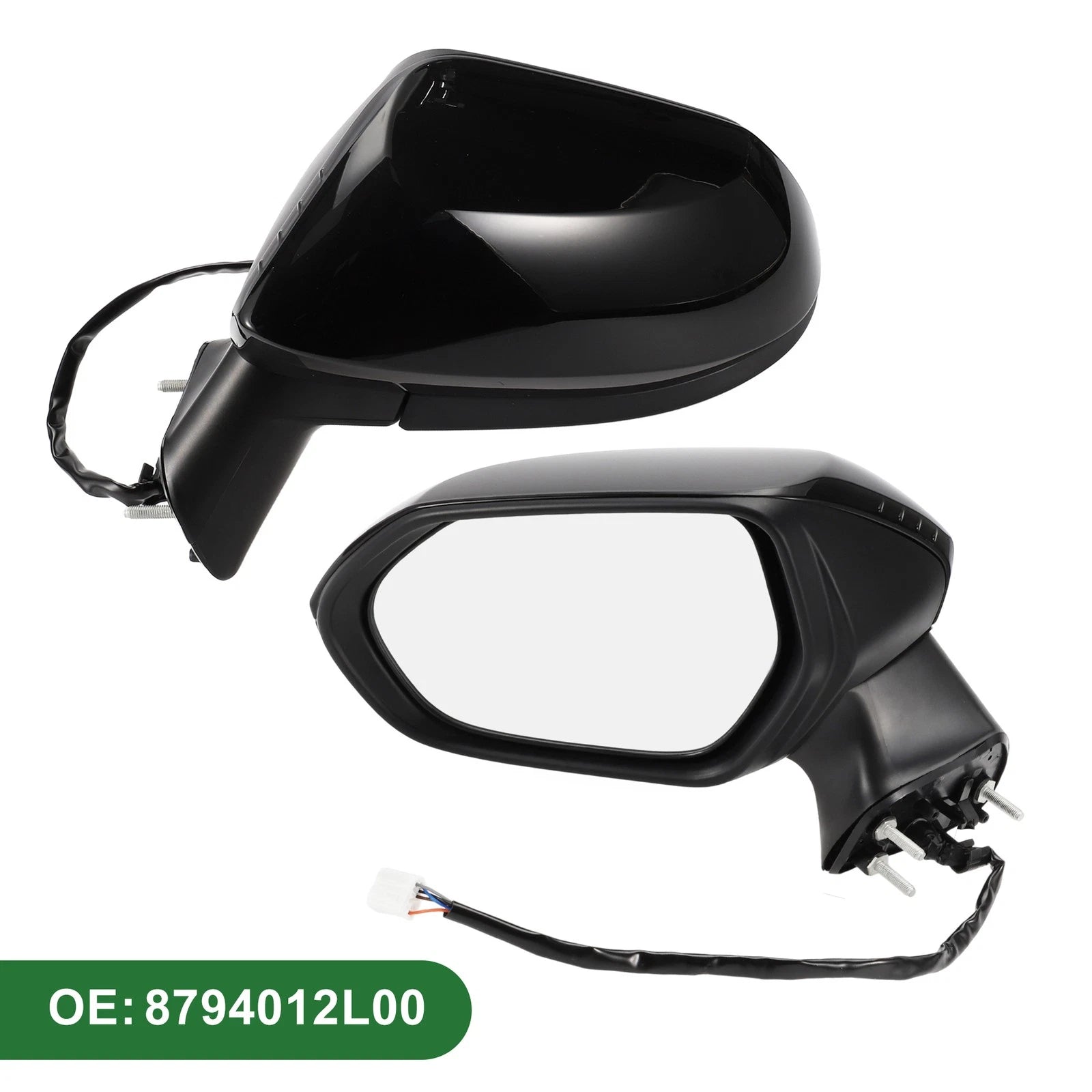 Left Side Door Mirror Replacement for Toyota Corolla Manual Folding Gloss Black (2005–2015)
