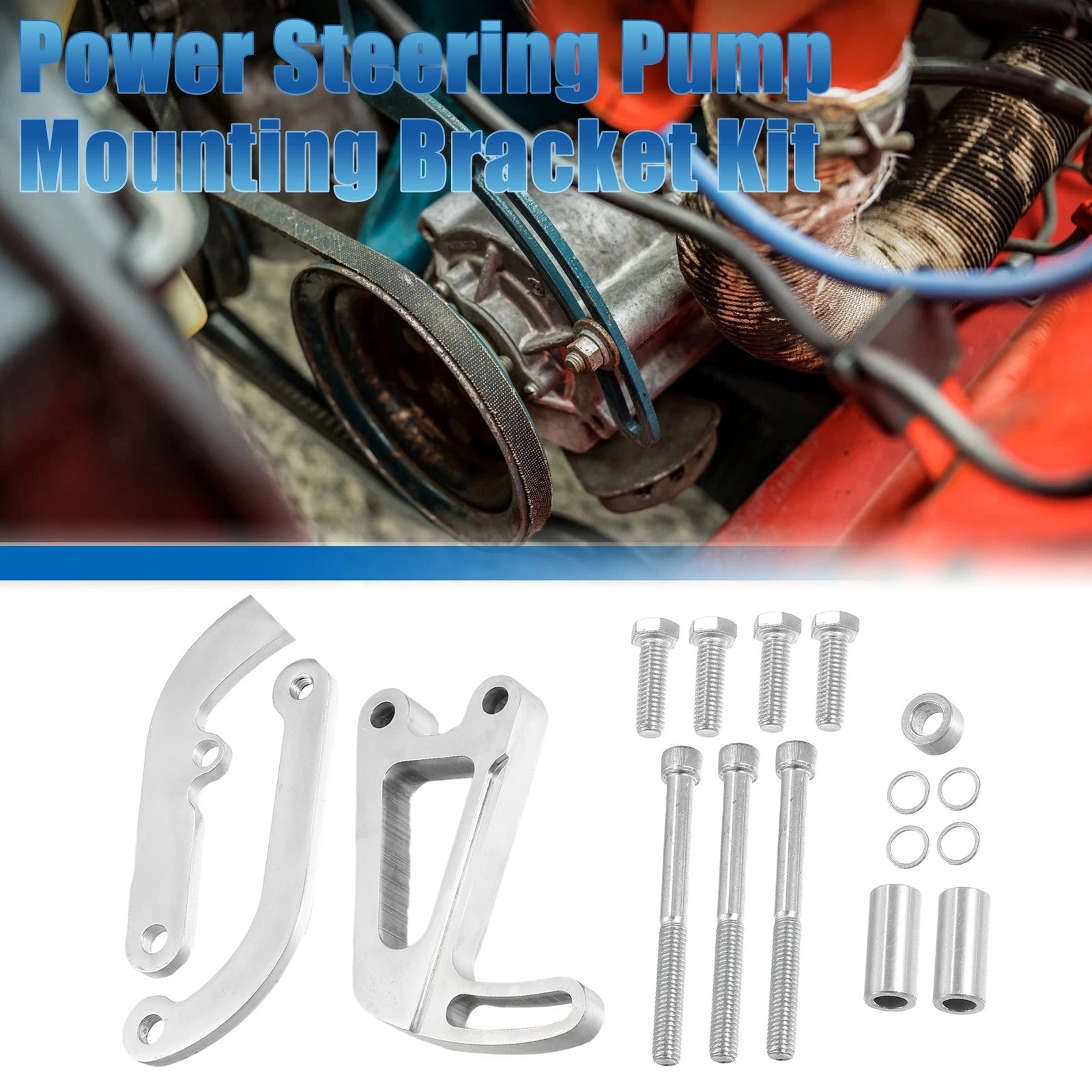 Power Steering Pump Bracket Adjustable Kit for Chevy 265 283 305 (1955–1962)