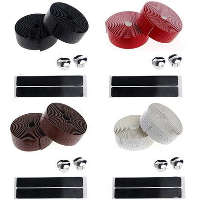 2X Breathable Leather Handlebar Grip Tape for Road Bike