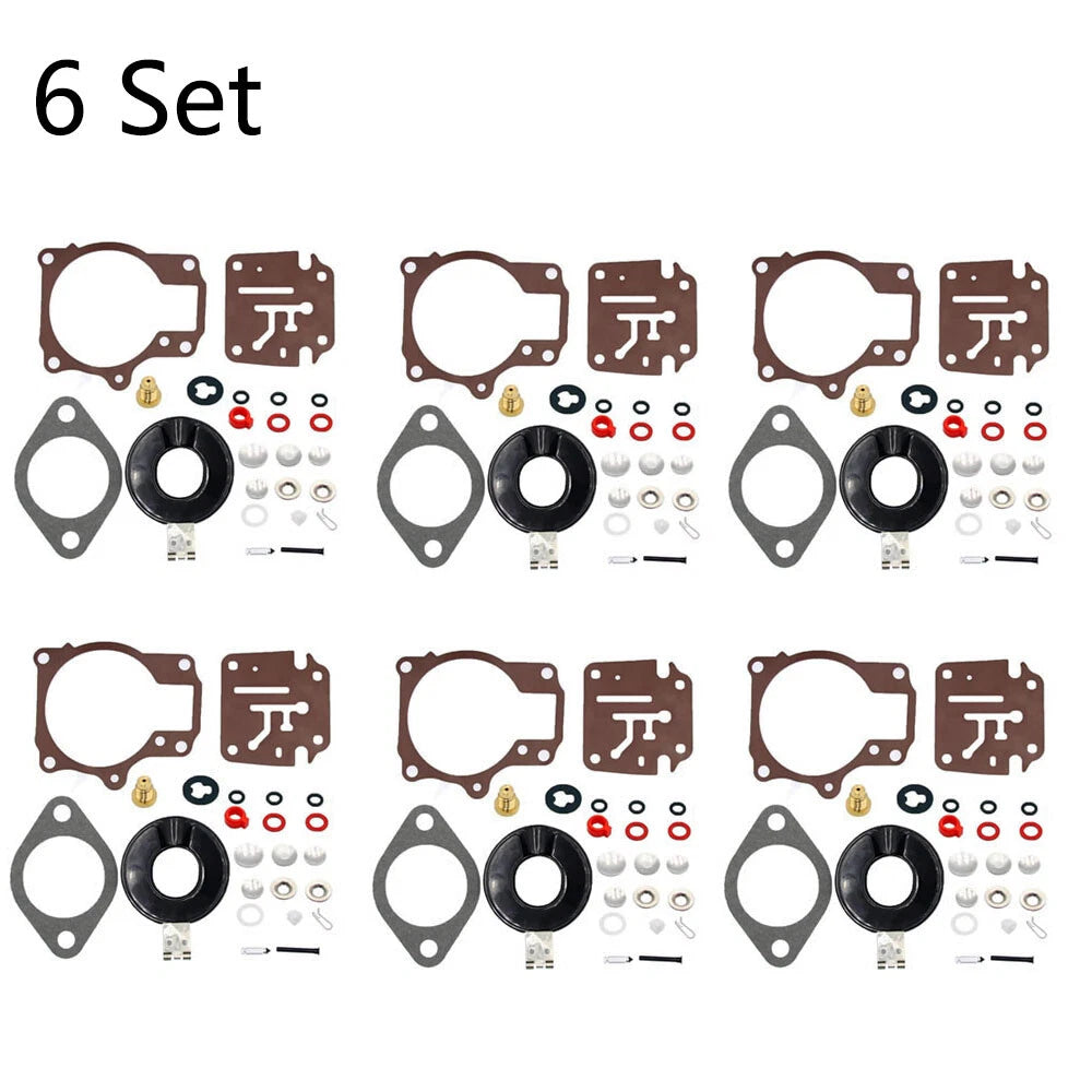 Set of 6 Carburetor Repair Kits for Johnson Evinrude 396701 (18-75HP)