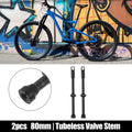 2 Pcs 80mm Bike Tubeless Valve Stems with Core Tool for Black (All)