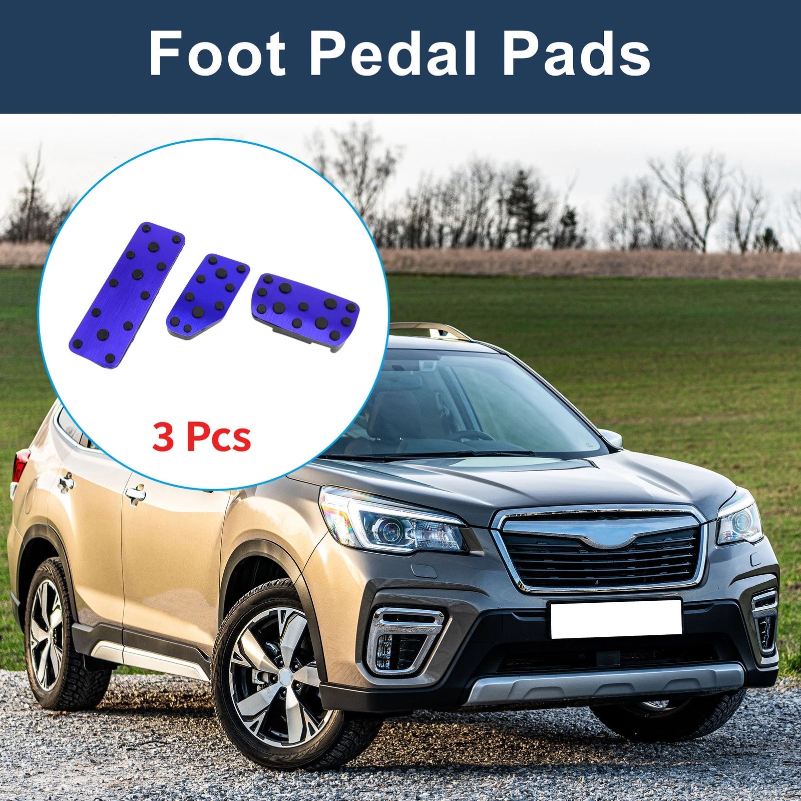 3 Pcs Automatic Accelerator Pedal Covers Replacement for Subaru Forester (2019–2021)