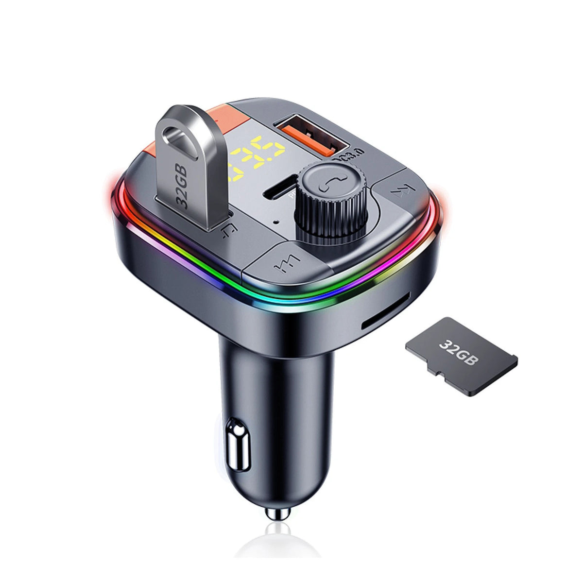 Bluetooth FM Transmitter Car MP3 Player with 2 USB Ports for Universal Use (12-24V)
