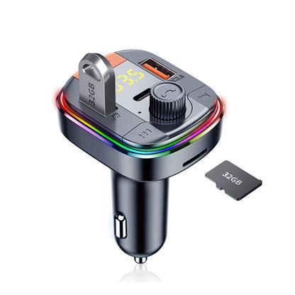Bluetooth FM Transmitter Car MP3 Player with 2 USB Ports for Universal Use (12-24V)