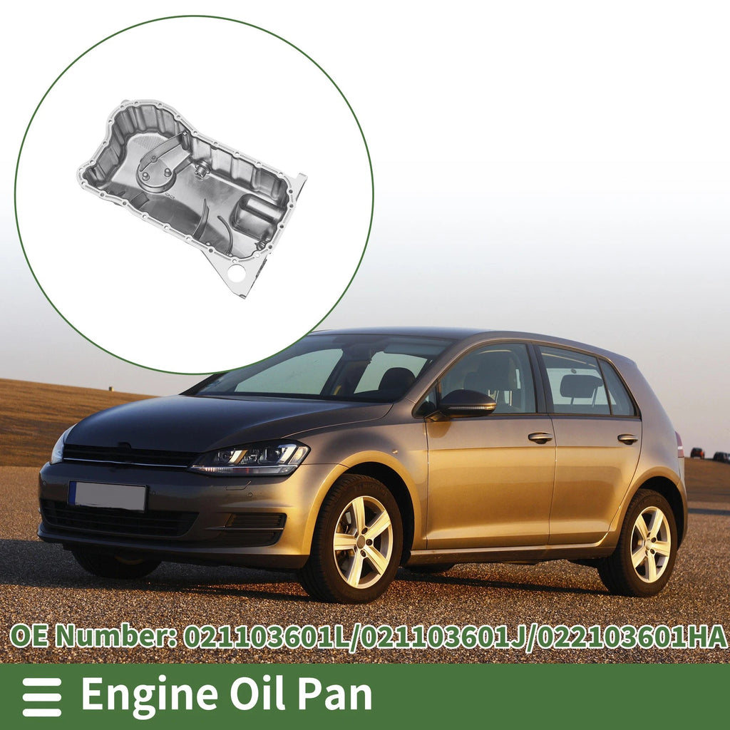 Engine Oil Pan Replacement for Volkswagen Golf (1999–2005) Aluminum Silver Tone