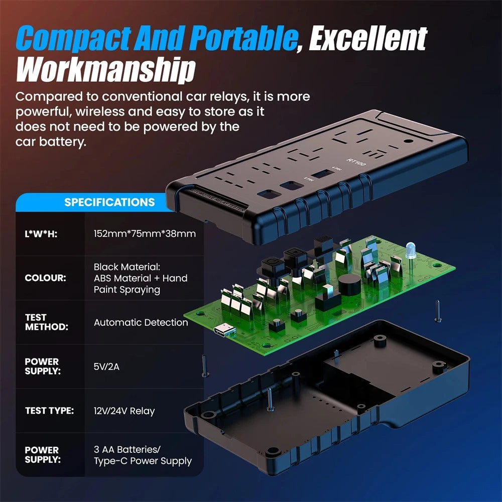 Car Relay Tester for Universal Vehicles (12V/24V) RT100
