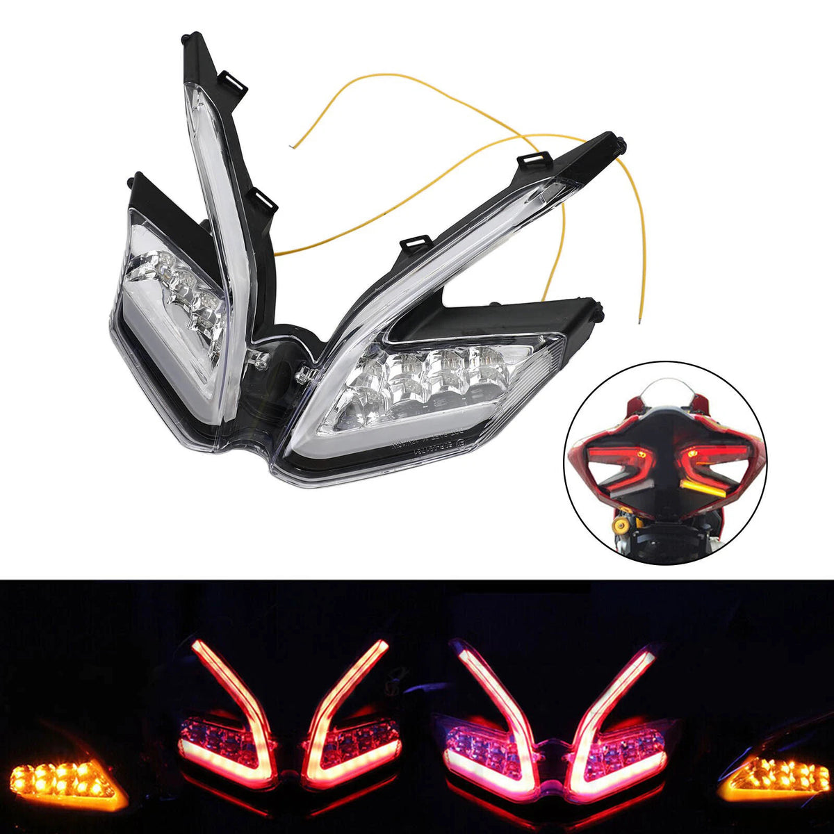 LED Integrated Tail Light Turn Signals for Ducati 959 899 1299 1199 (2012–2019)