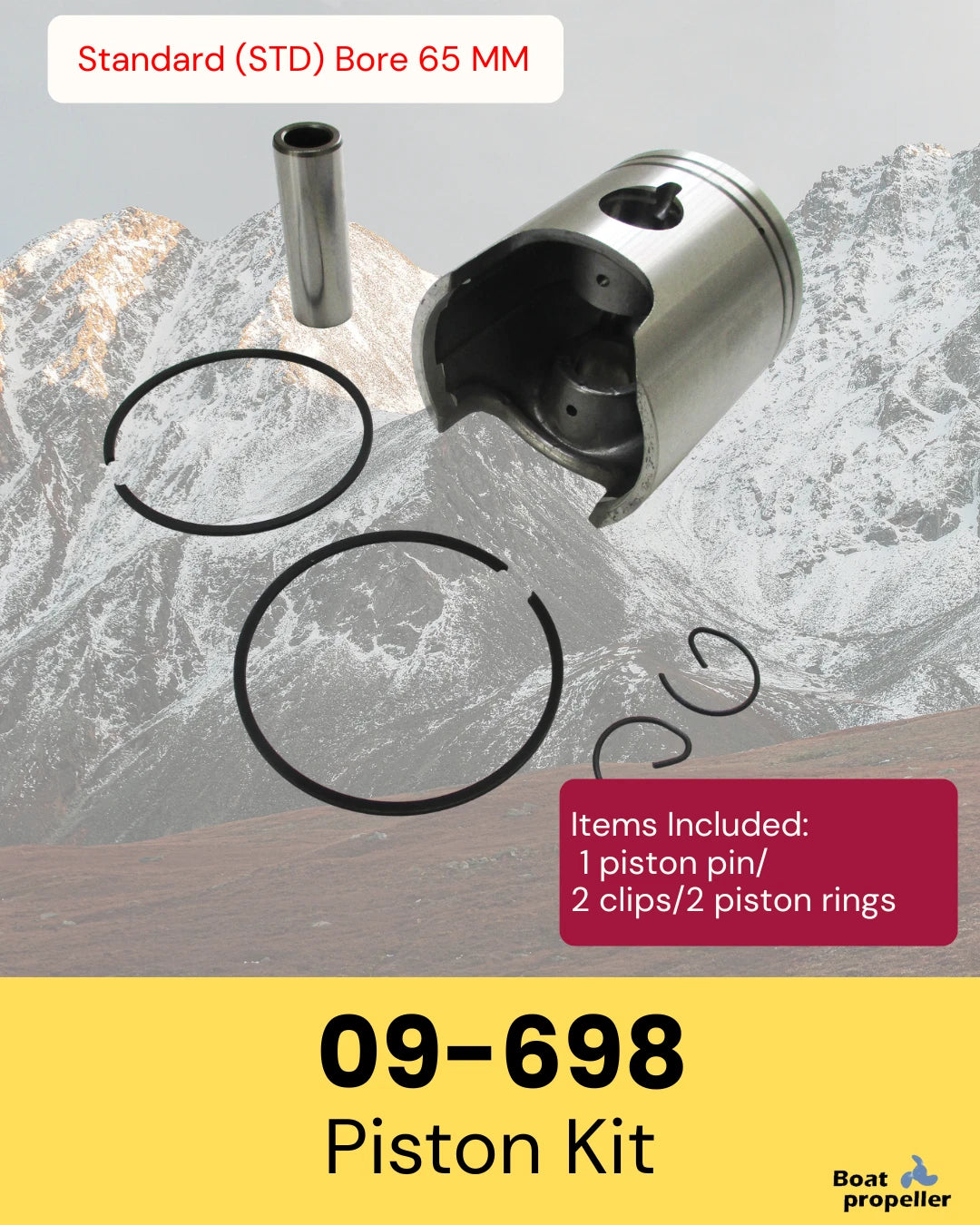 Piston Kit 09-698 STD + Ring for Arctic Cat El Tigre 4000 Panther 4000