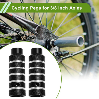 Bike Pegs 110mm Replacement Foot Pegs Black Set for Universal Cycling (All)