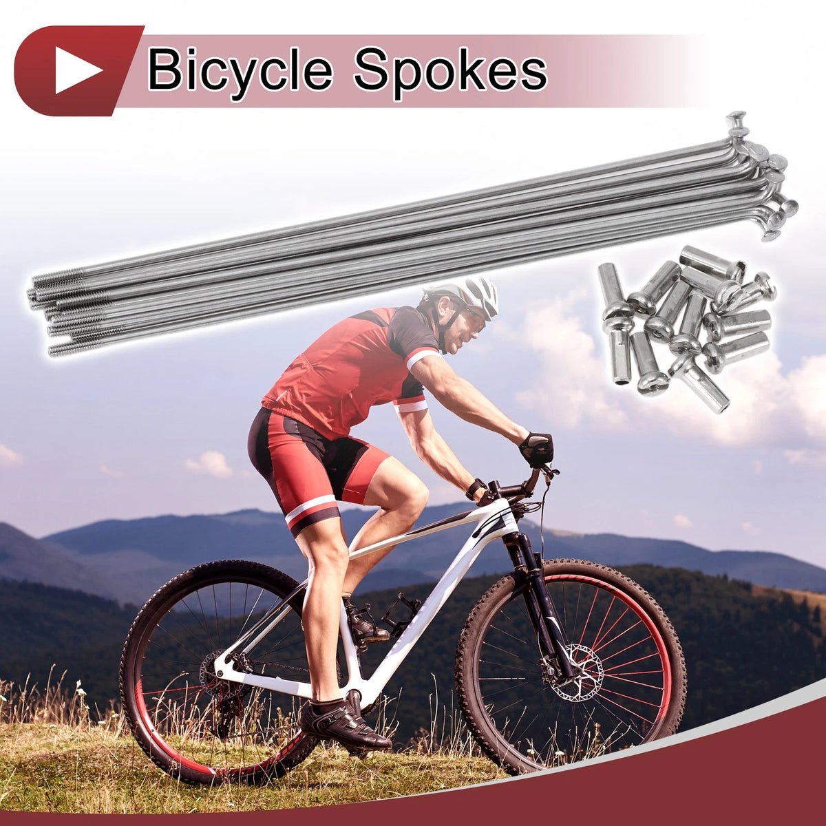 Bicycle Spokes 14G 133mm 304 Stainless Steel Set for Universal Fit (All Years)