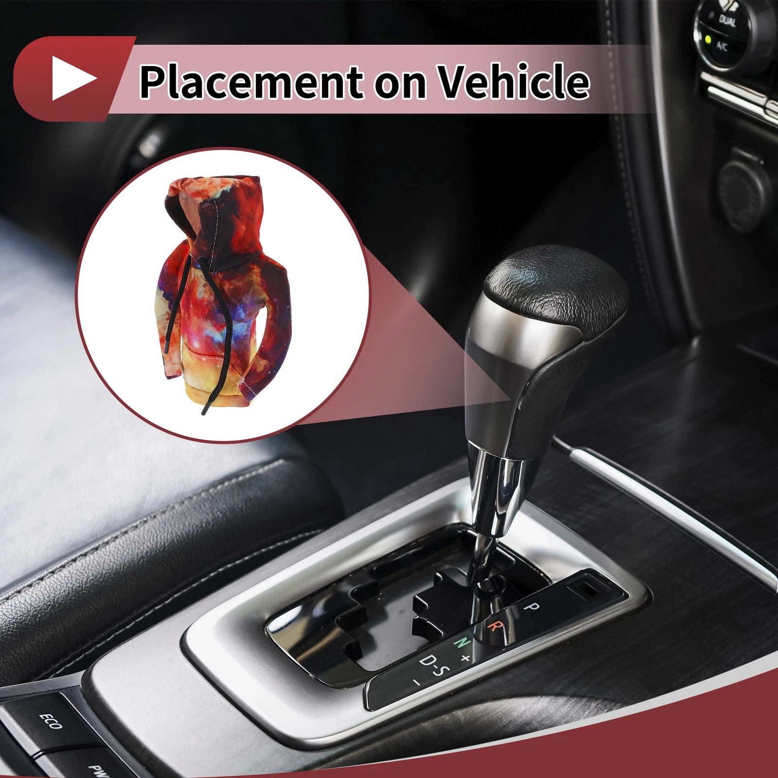 Gear Shift Knob Cover for - Red Polyester 3D Printed