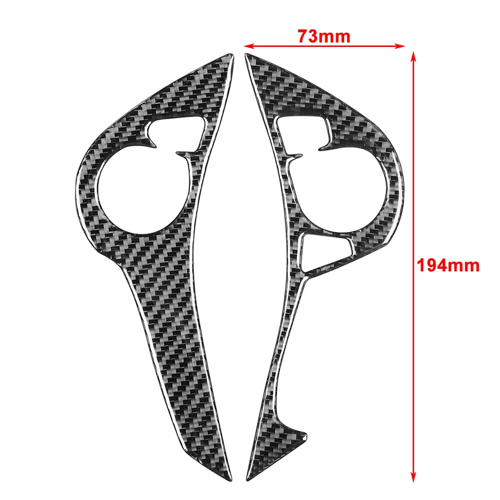 2X Carbon Fiber Inner Steering Wheel Button Cover for Honda Accord (2013–2017)