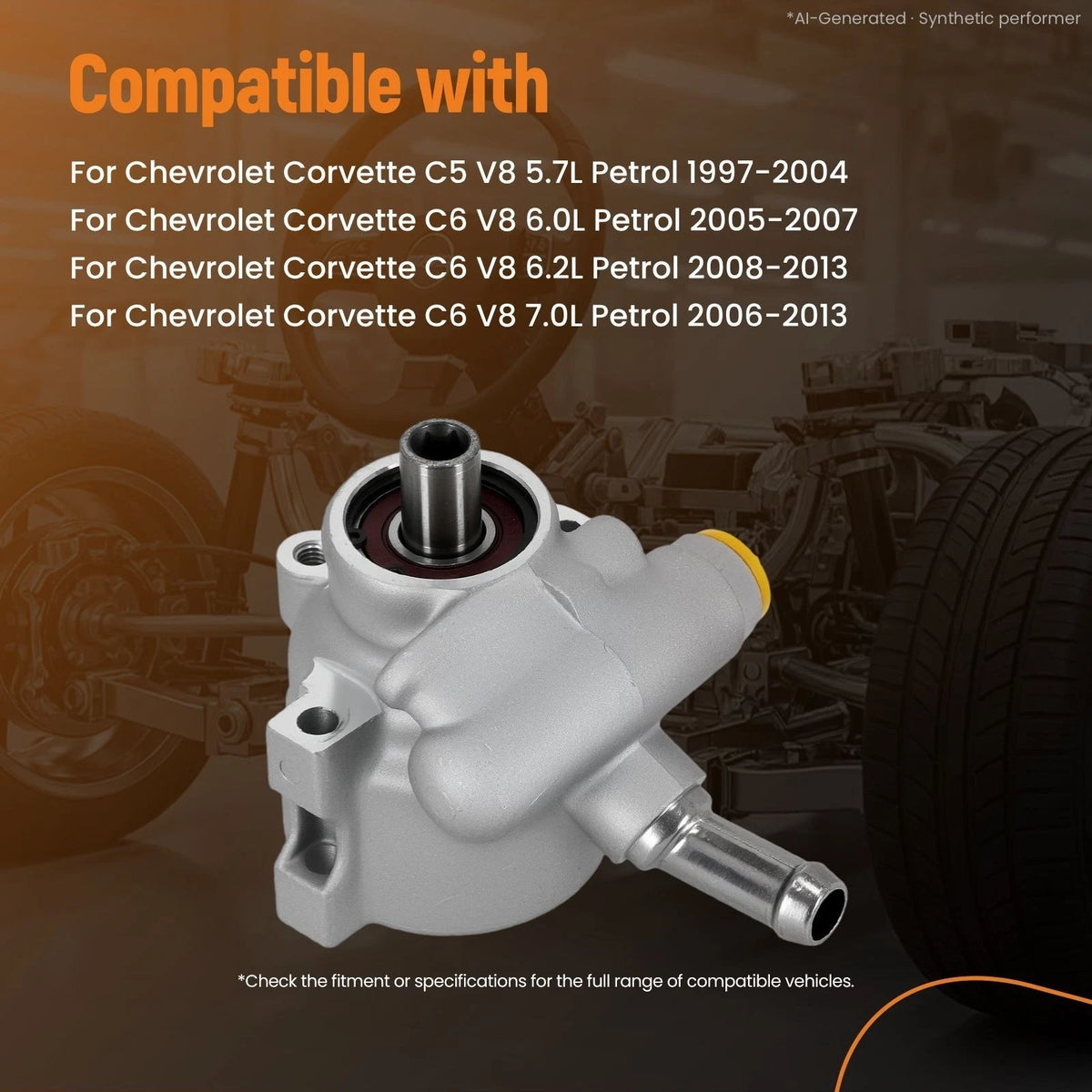 Front Power Steering Pump for Chevrolet Corvette C5 (1997–2004) 26046503 5960709