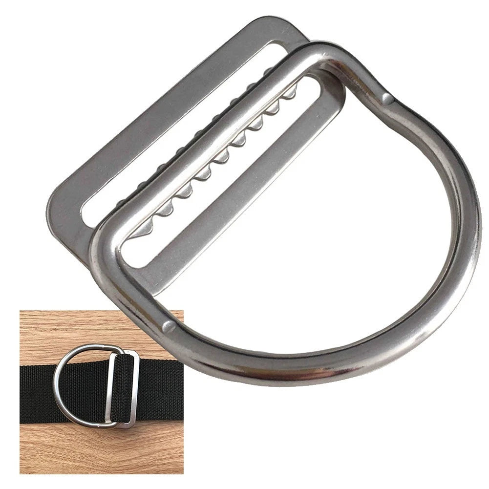 316 Stainless Steel Diving D-Ring Webbing-Keeper Clip for Universal Use