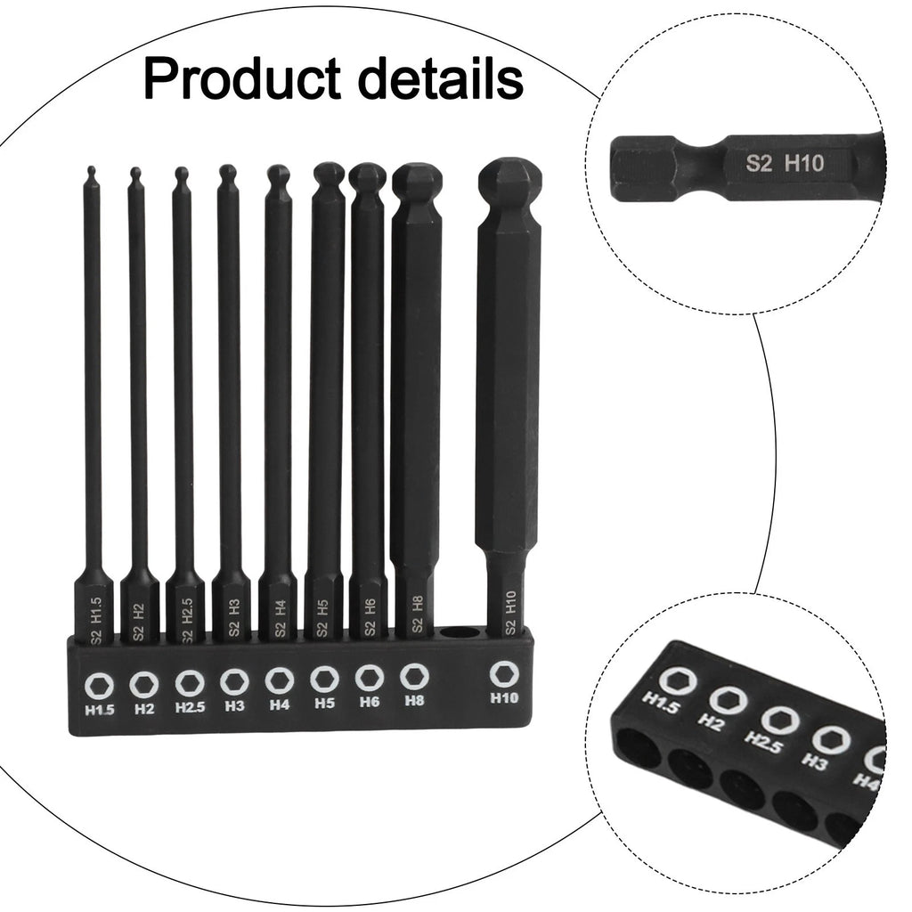 Set of 10 Magnetic Screwdriver Bits for