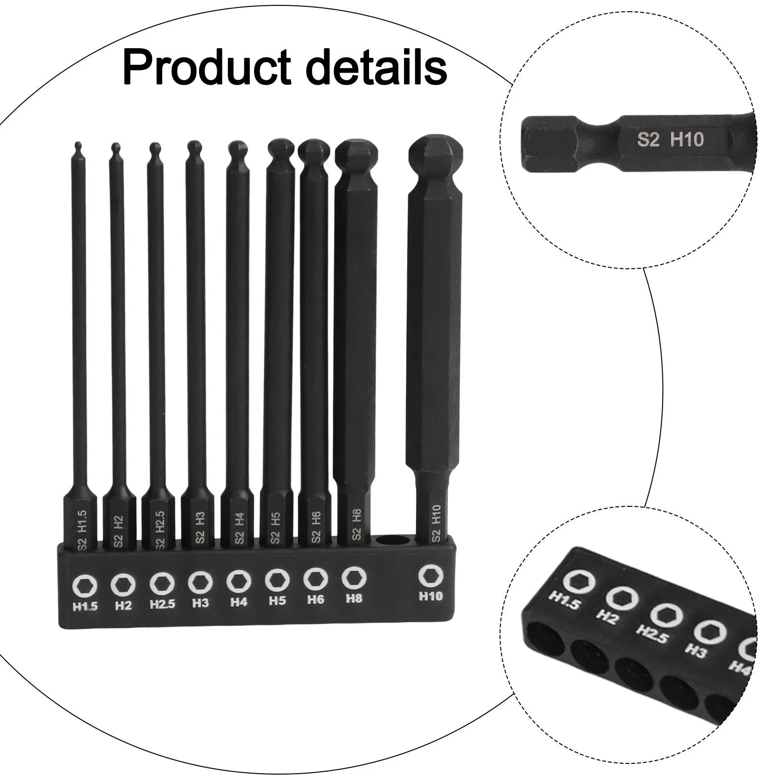 Set of 10 Magnetic Screwdriver Bits for
