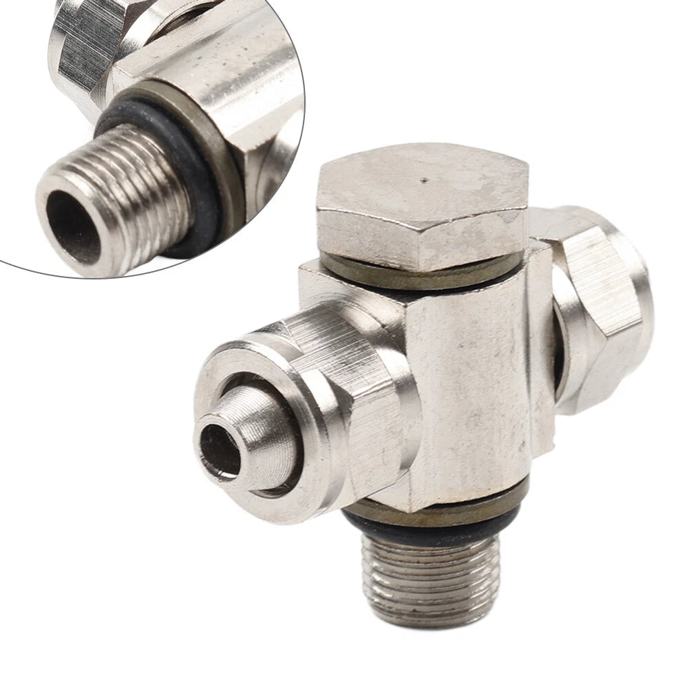 1PC 1/8 Thread Air Valve Three-way Metal Connector for Tire Changer Machine