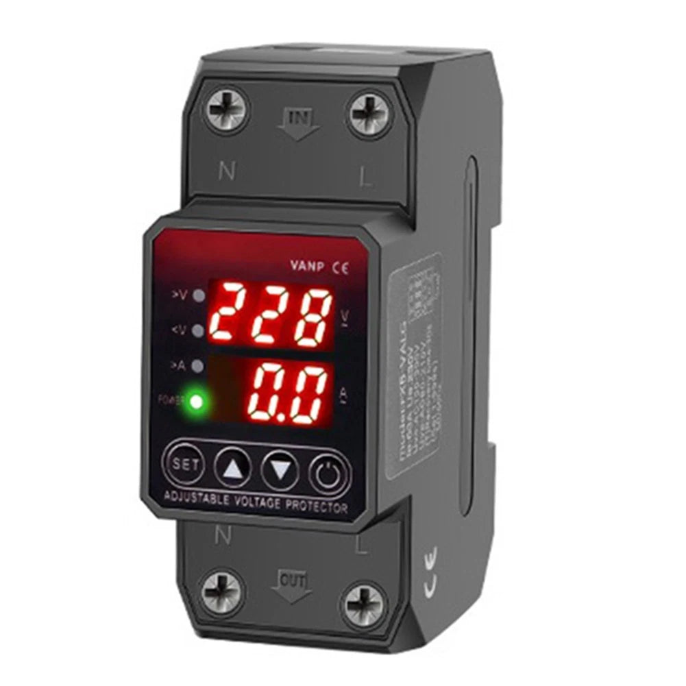 DIN Rail Voltage Protector 63A 220V AC/DC with Digital Display (2023)