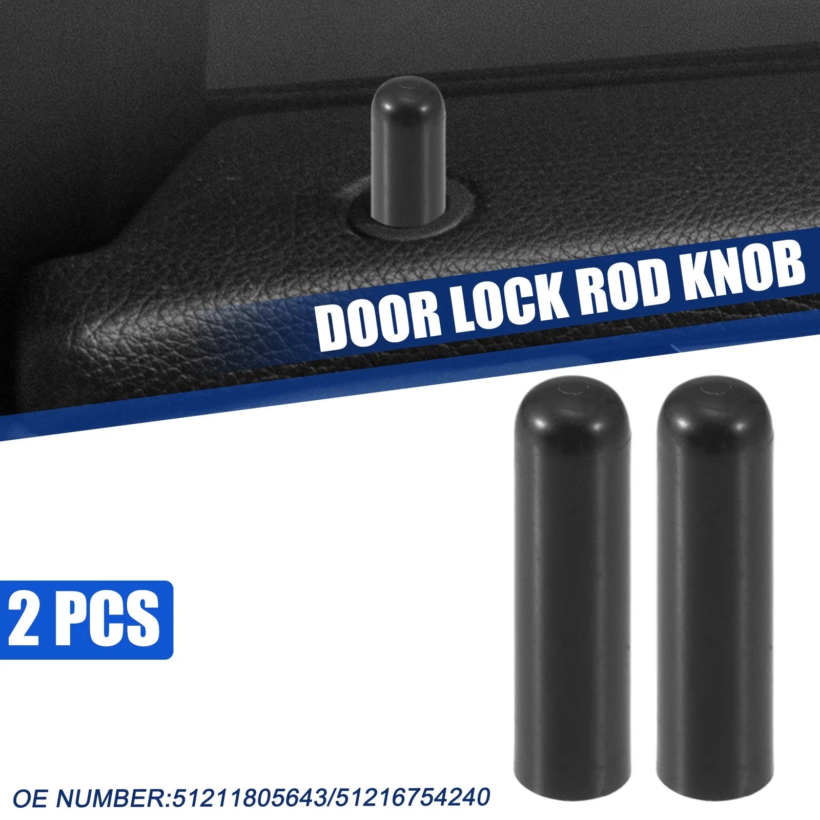 Door Lock Rod Knob Replacement 2pcs for BMW 328i (2007–2013)