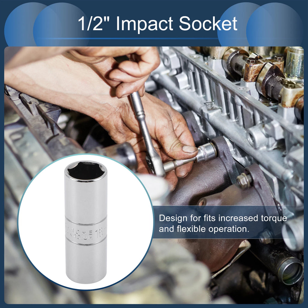 1/2 Inch Drive Spark Plug Impact Socket 16mm 6 Point for Universal