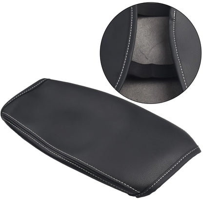 Black Microfiber Leather Armrest Cover for Console (2010–2023)