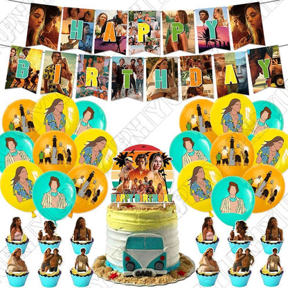 32pcs Outer Banks Party Decorations Including Banners, Cake Toppers, Balloon