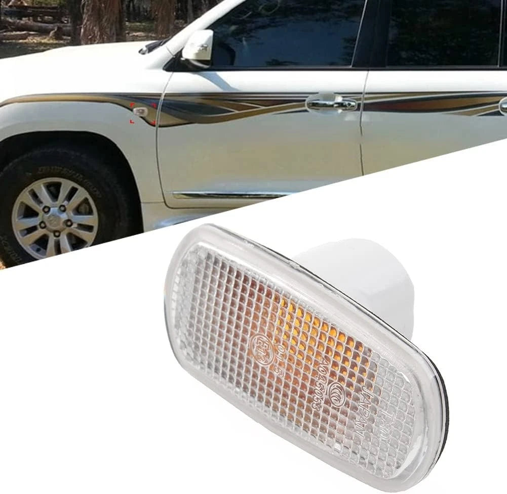 2X Clear Fender Side Marker Indicator Lights for Toyota RAV4 (2001–2004), Prius (2004–2009)